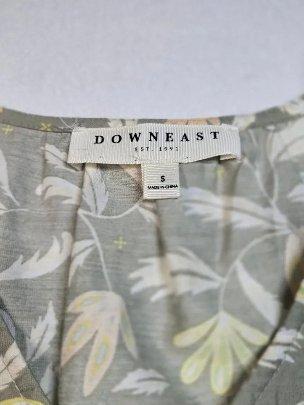 Downeast Floral Puff Sleeve Blouse Size Small